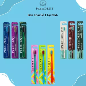 Bàn chải đánh răng President hỗ trợ làm sạch mảng bám, lông mềm mịn bảo vệ nướu hiệu quả