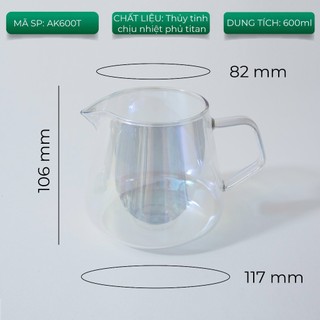 Bình thủy tinh chịu nhiệt pha cafe cà phê AKIRAKOKI không nắp