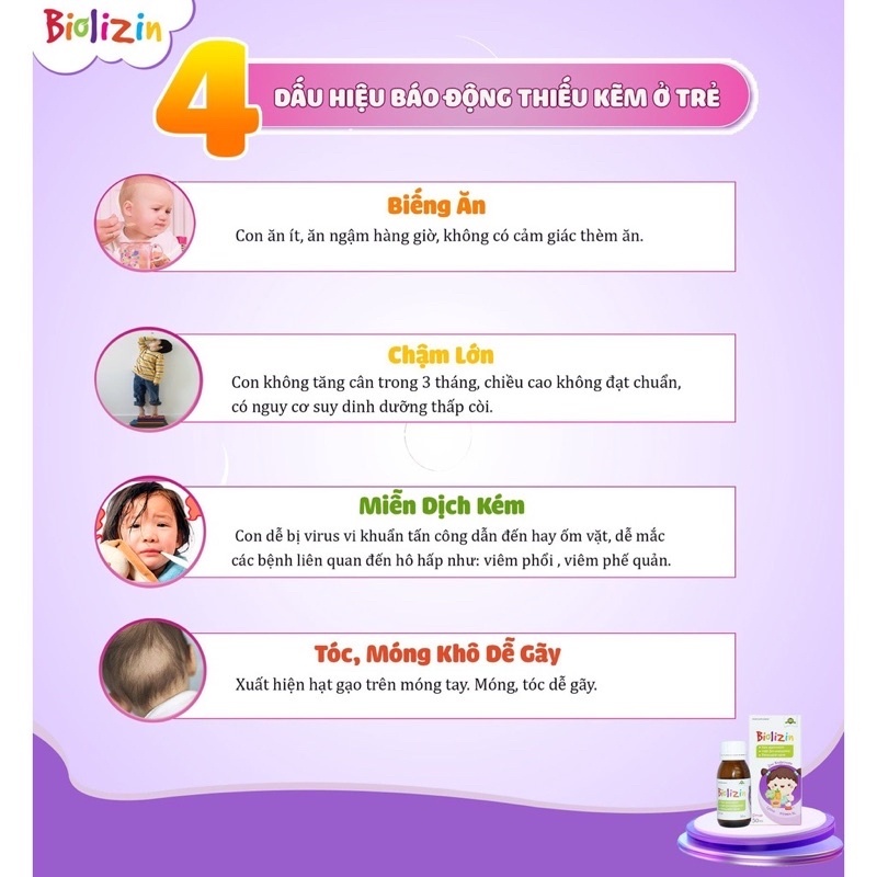 Combo Ferrolip baby & kẽm BIOLIZIN - Kẽm Dùng Cho Trẻ Biếng Ăn Và Giúp Tăng Đề Kháng Hấp Thu chai 50ml