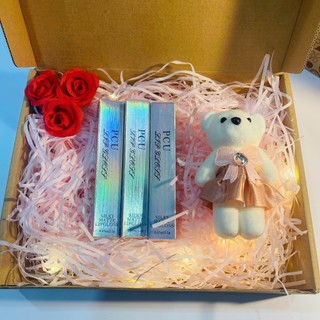 (Hộp túi kraft) Combo hộp túi quà gồm son nước hoa, lọ điều ước - quà tặng sinh nhật, valentine, quà tặng bạn gái