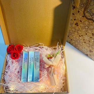(Hộp túi kraft) Combo hộp túi quà gồm son nước hoa, lọ điều ước - quà tặng sinh nhật, valentine, quà tặng bạn gái