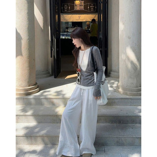 Áo Dài Tay Cổ Tròn Phối Cardigan , Áo Tay Dài Cổ V Tay Dài 2 Lớp Phong Cách Hàn Quốc