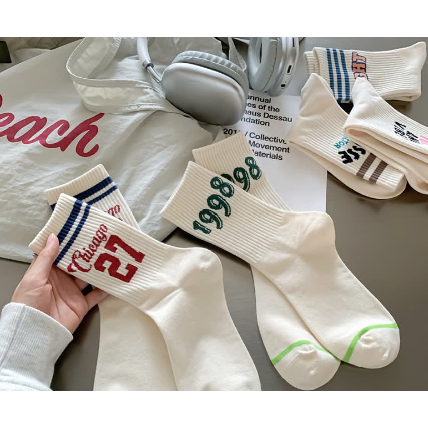 Vớ Tất Số 27 & 7 cổ cao Unisex phong cách thể thao, trẻ trung và năng động