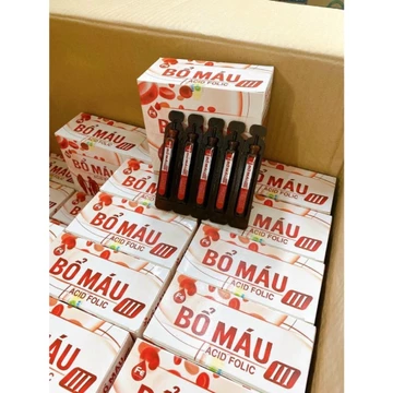 Siro bổ máu III - Bổ sung sắt, Acid Folic cho người thiếu máu - Hộp 20 ống