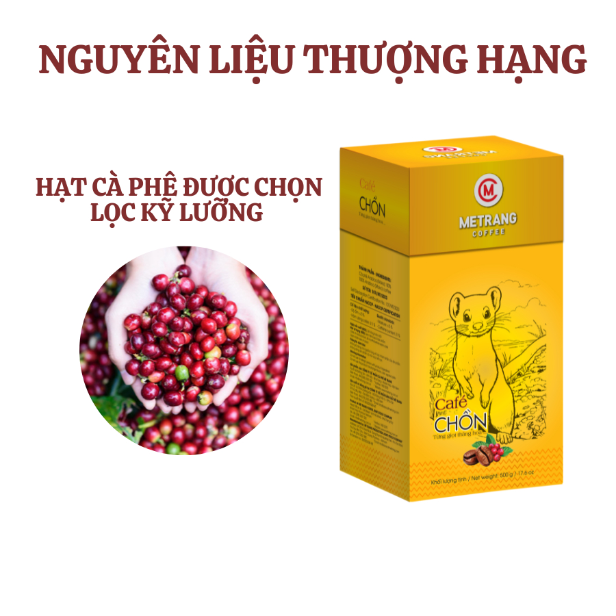 Ảnh Cà phê Chồn, cà phê rang xay pha phin Cao cấp Mê Trang - Hộp 500g Hút Chân không 1
