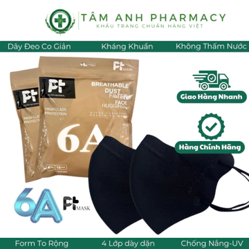 Khẩu trang 6A PT Mask chống nắng 4 lớp SET 100C, khẩu trang chống nắng dày dặn cao cấp hàng công ty