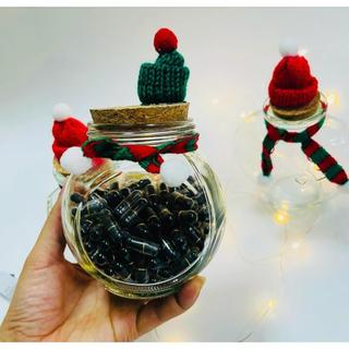 (Lọ 380ml mũ khăn noel) Combo lọ noel 380ml kèm giấy gấp sao phát sáng hoặc viên điều ước , giáng sinh ý nghĩa