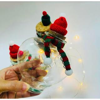 (Lọ 380ml mũ khăn noel) Combo lọ noel 380ml kèm giấy gấp sao phát sáng hoặc viên điều ước , giáng sinh ý nghĩa