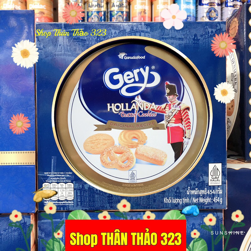 T03/2026- Bánh Quy Bơ Gery Hollanda Hộp Thiếc 454g (Tặng Kèm Túi Giấy ...