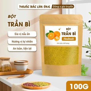 Bột trần bì 100g, bột vỏ cam quýt, nguyên chất, thơm mịn, bột đắp mặt, pha uống giảm ho, tiêu đờm