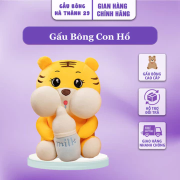 Gấu Bông Con Hổ Bình Sữa Gấu Bông Hà Thành 29 - Gấu Bông Cute, Vải Mềm Mịn, Gấu Bông Cao Cấp