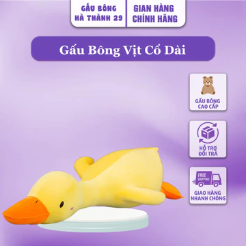 Gấu Bông Vịt Gấu Bông Hà Thành 29 - Gấu Bông Mềm Mịn Gấu Nhồi Bông Cao Cấp (Màu vàng)