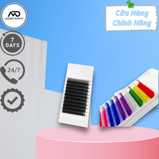 Mi khay LASHES SUPPLY 16 line MÀU ĐEN độ cong L chất mi silk Hàn, mềm dễ bắt keo.