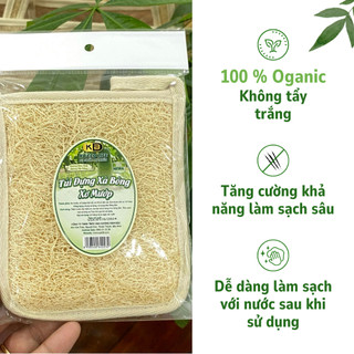 Túi đựng xà bông xơ mướp tự nhiên KB Ecolife tẩy tế bào chết