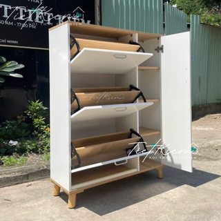 Tủ giầy thông minh gỗ ngang 90cm NTTK TG011