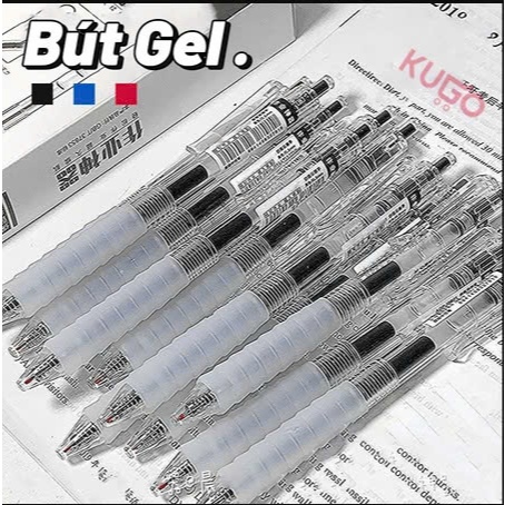 combo[ 6 bút 40ngòi  ]Bút Gel Vào Bút bi vở  ST Đầu Đen / Xanh / Đỏ Ngòi 0.5 mm Có Thể Thay ngòi Đồ Dùng Học Tập BAM01