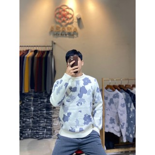 Áo len nam cổ tròn họa tiết loang ABABA len nhung dày mềm ấm nhẹ dễ chịu - M L XL XXL -3p-913loang