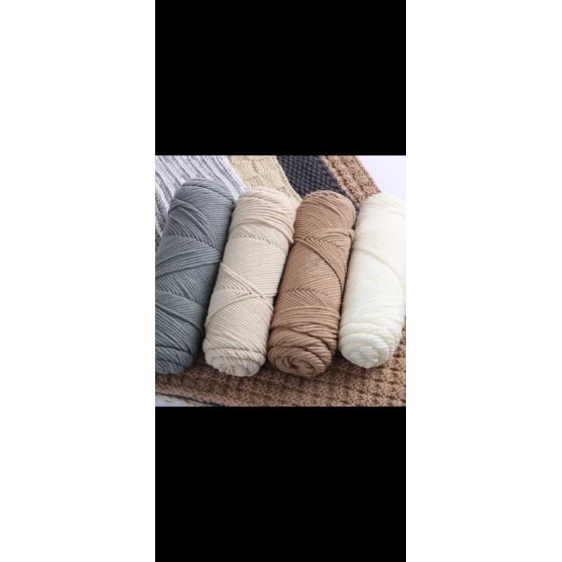 Len Cotton Love Cuộn 100gr Sợi 3mm -Thêu Tranh Len Nổi Punch Needle, Móc Khăn Móc Mũ