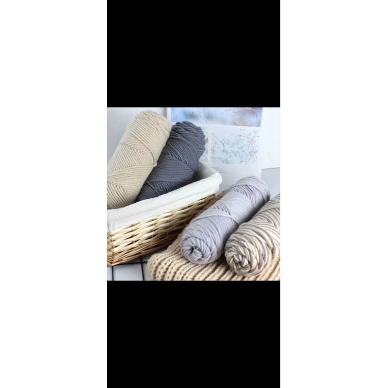 Len Cotton Love Cuộn 100gr Sợi 3mm -Thêu Tranh Len Nổi Punch Needle, Móc Khăn Móc Mũ
