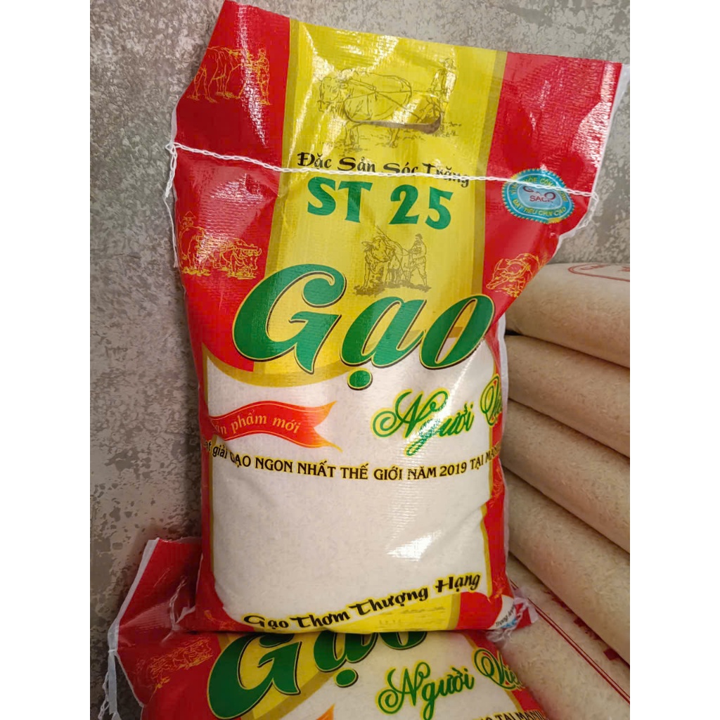 Gạo ST25 lúa mới - dẻo, rất thơm - loại 1 -  đặc sản sóc Trăng túi 5kg