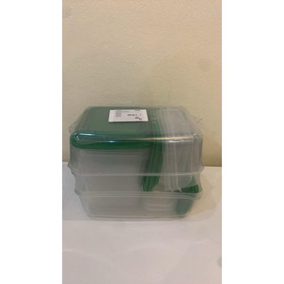 Set 17 hộp đựng thực phẩm, xanh lá PRUTA IKEA