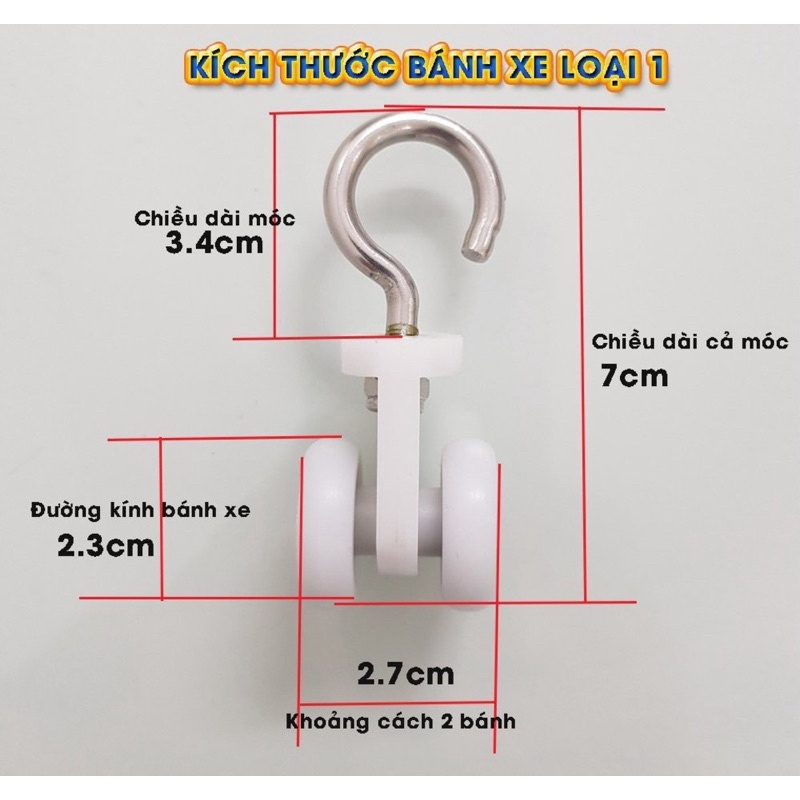 Bánh xe treo rèm, Bánh xe đơn móc treo dùng cho rèm pvc ngăn lạnh xoay ...