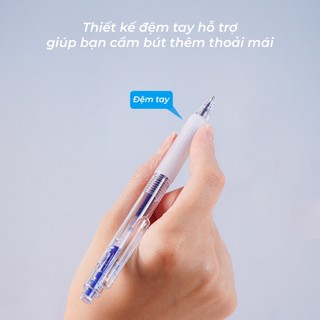 Hộp 12 Bút Bi CLASSMATE Ngòi 0.5mm, Bút Gel Mực Nước Xanh Đen Đỏ Tím Viết Siêu Trơn Có Ngòi Thay CL-GP106