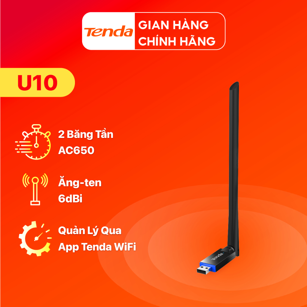 Đánh Giá USB WiFi Tenda U10 AC650 650Mbps: Tốc Độ Cao, Sóng Mạnh Cho PC/Laptop