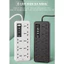 Ổ CẮM NHIỀU CỔNG 8 JACK ĐIỆN KÈM 3 USB, DÂY DÀI 2M, CHỊU TẢI TỐT, SẠC NHANH, Chịu Tải 2500w An Toàn Chịu Nhiệt Dây 2,8M