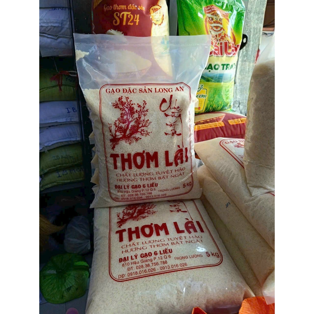 Gạo Thơm Lài chính gốc Cần Đước - Túi 5kg - Dẻo vừa, nguyên hạt, thơm