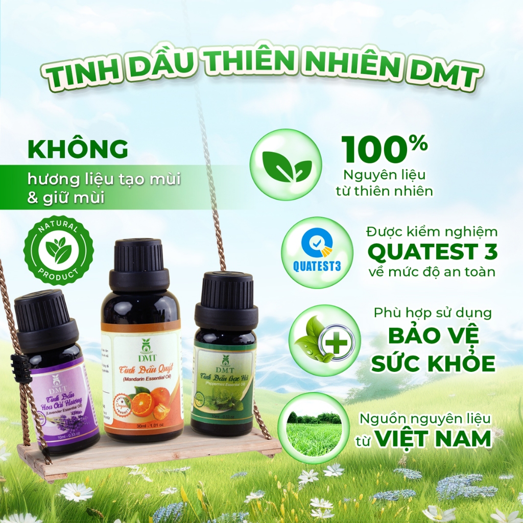 Tinh dầu thiên nhiên, tinh dầu nguyên chất DMT 5ml - 12 Mùi hương thơm phòng, thơm nhà, thơm xe