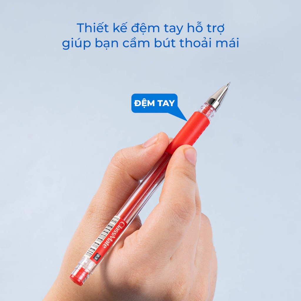 Bút Gel CLASSMATE Ngòi 0.5mm, Có 4 Màu Lựa Chọn Xanh Đen Tím Đỏ, Mực đều Nét trơn, Ngòi Kim, Dành Cho Học Sinh CL-GP101