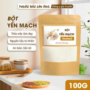 Bột yến mạch 100g, nguyên chất, bột đắp mặt dưỡng trắng da, cấp ẩm, giảm thâm mụn, chống lão hóa