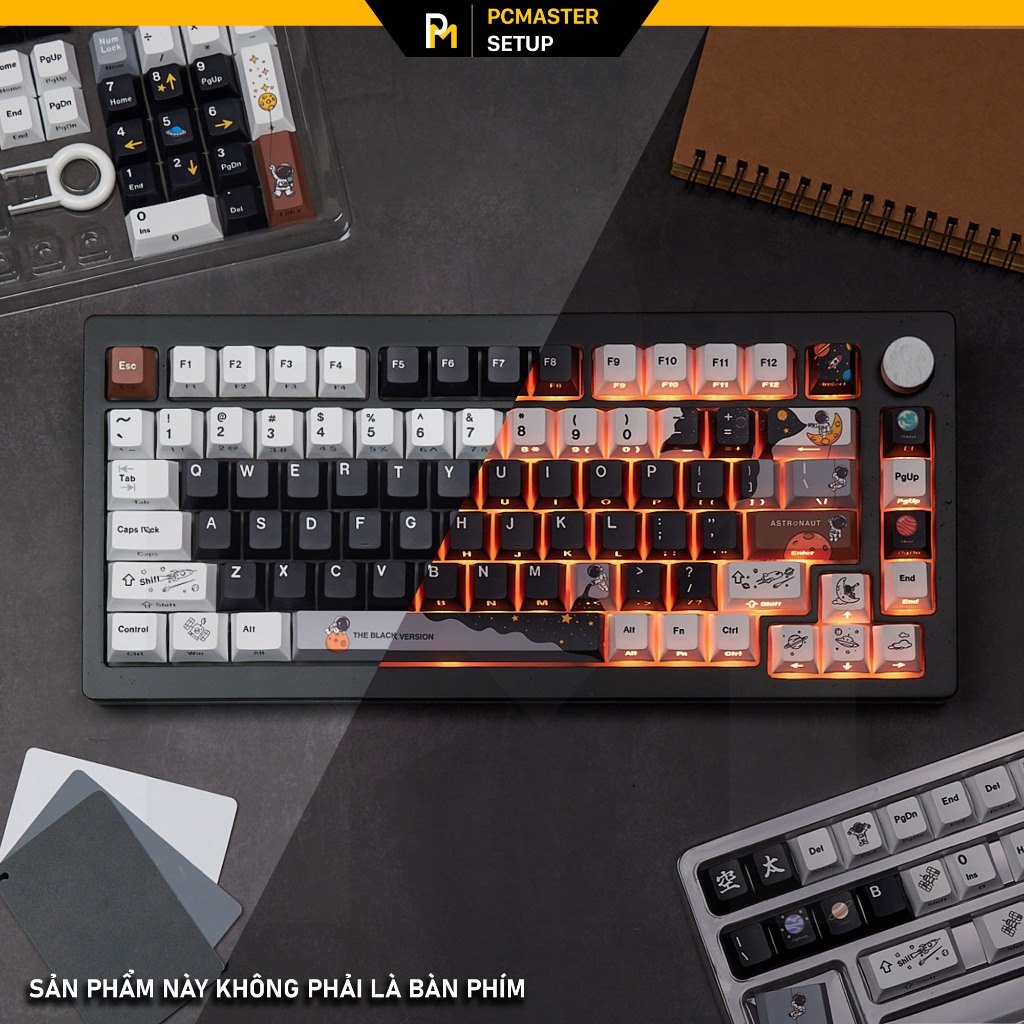 Keycap pbt Phi Hành Gia Astronaut họa tiết dyesub xuyên led ninja side print cho bàn phím cơ | BigBuy360 - bigbuy360.vn