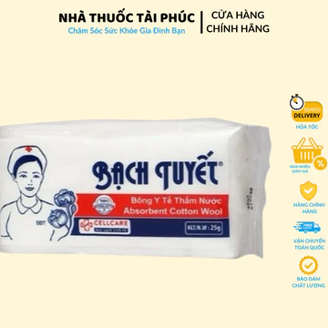 Bông Gòn Y Tế Bạch Tuyết Gói 25g Dùng Chăm Sóc Cá Nhân Và Chăm Sóc Y Tế