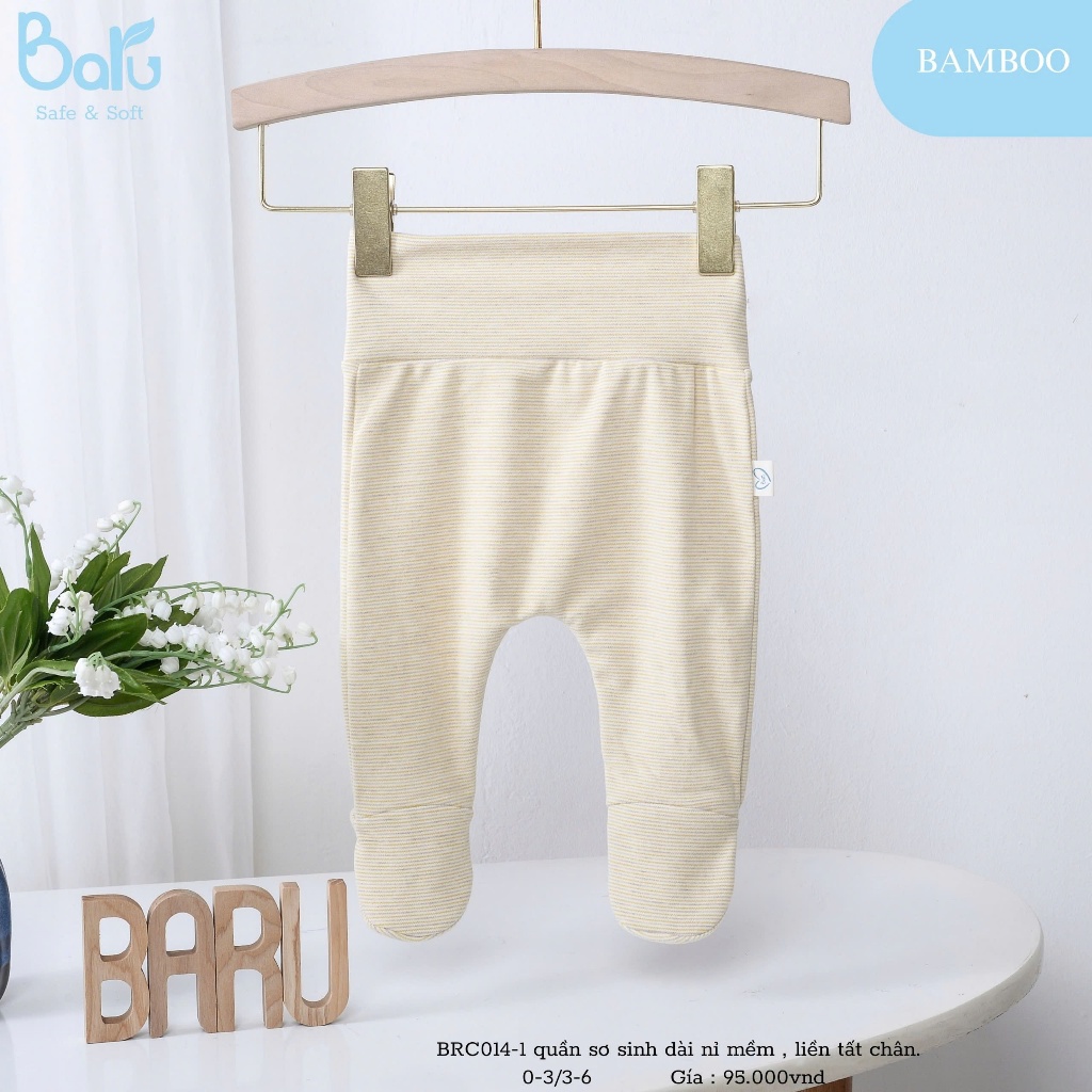 Quần sơ sinh dài nỉ mềm, liền tất chân