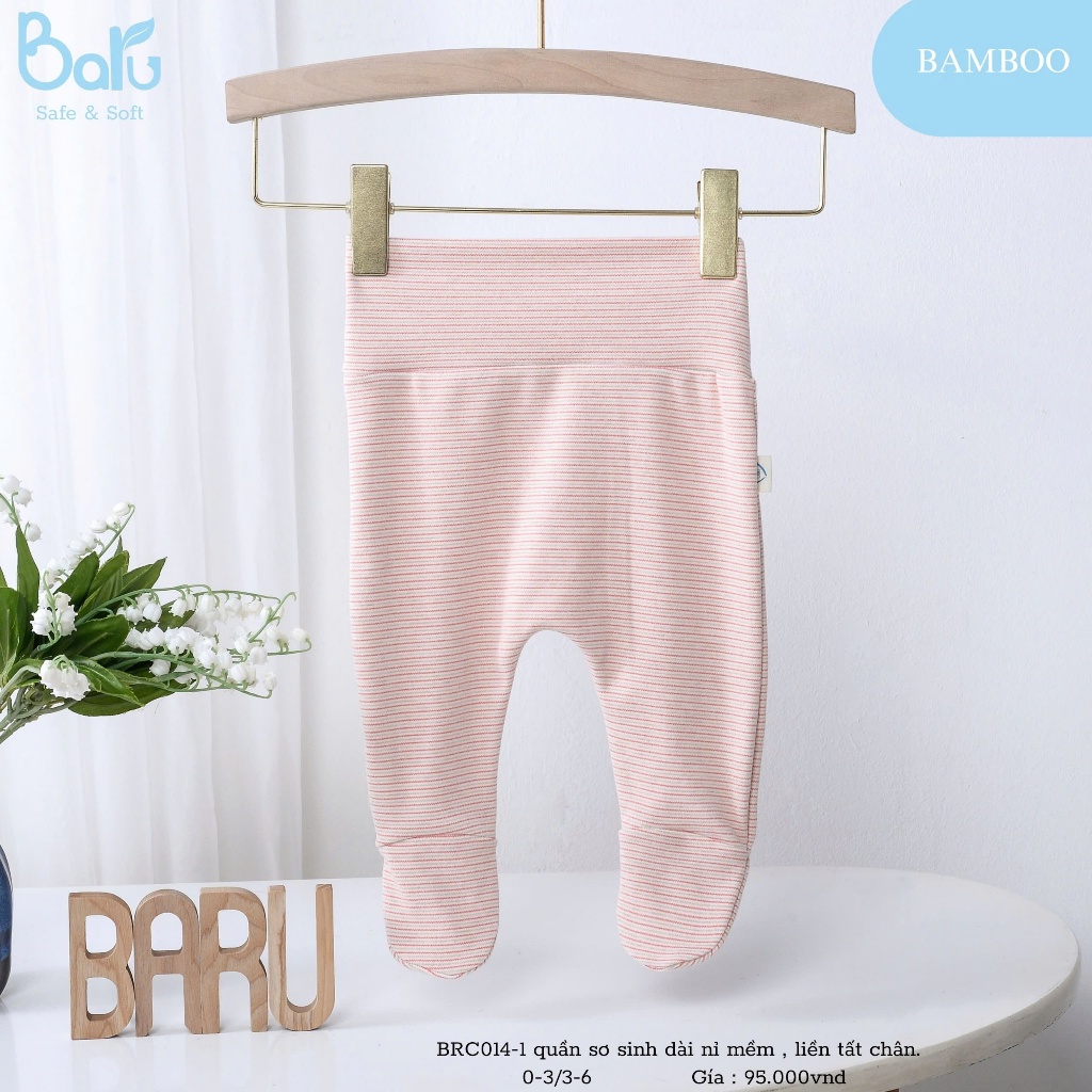 Quần sơ sinh dài nỉ mềm, liền tất chân