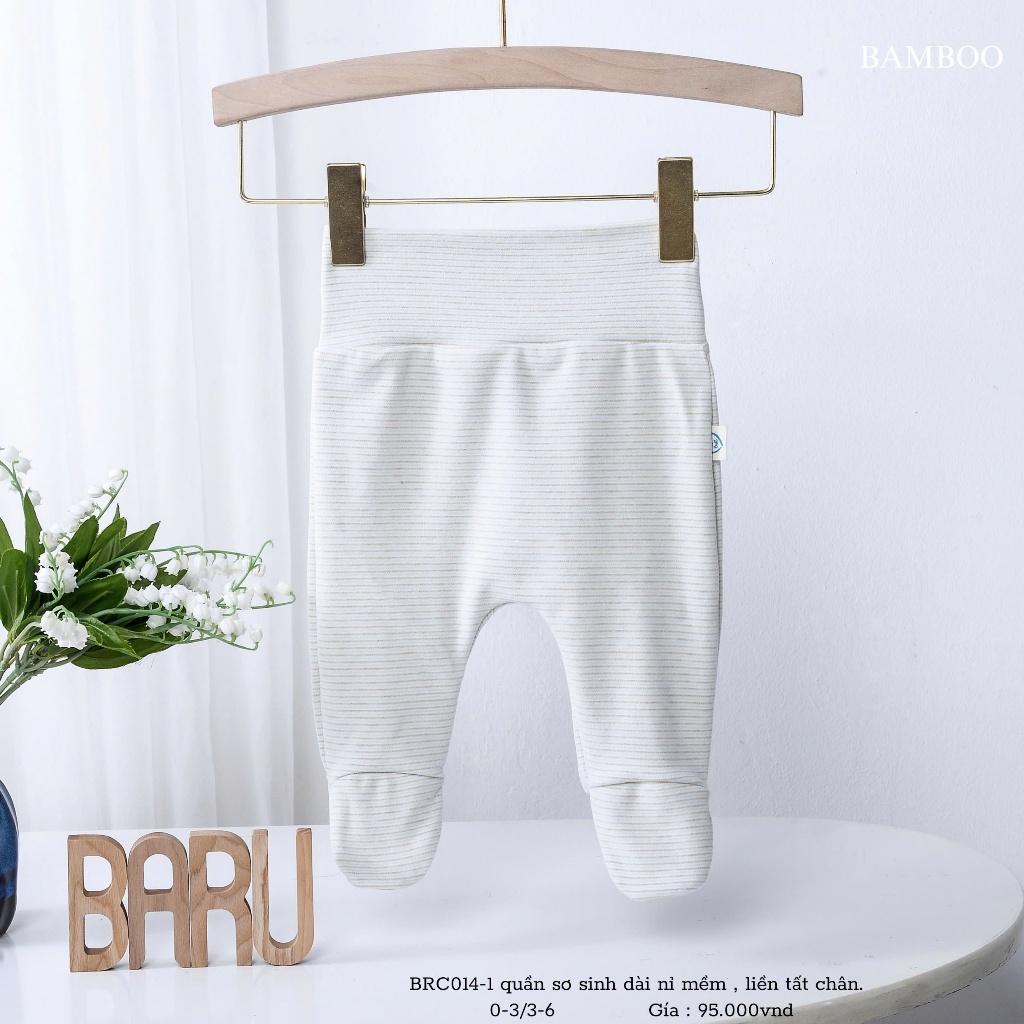Quần sơ sinh dài nỉ mềm, liền tất chân
