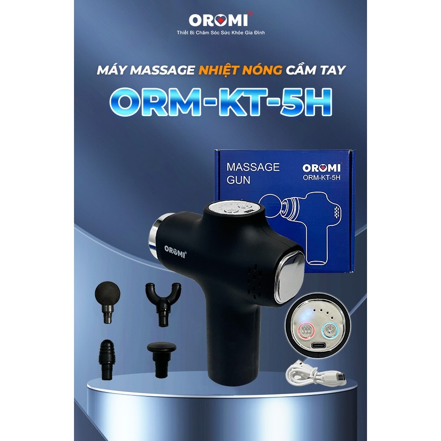 Máy Massage Nhiệt Nóng Cầm Tay OROMI ORM-KT-5H - Súng matxa giảm đau mỏi cơ bắp, lưng vai cổ