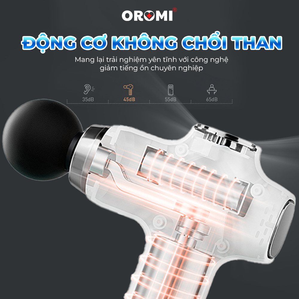 Máy Massage Nhiệt Nóng Cầm Tay OROMI ORM-KT-5H - Súng matxa giảm đau mỏi cơ bắp, lưng vai cổ