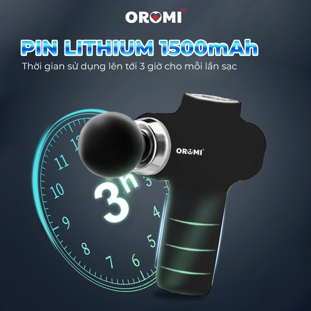 Máy Massage Nhiệt Nóng Cầm Tay OROMI ORM-KT-5H - Súng matxa giảm đau mỏi cơ bắp, lưng vai cổ