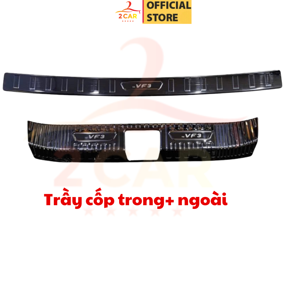 Ốp bậc cửa, nẹp bước chân, chống trầy cốp trong ngoài xe Vinfast VF3 vân Titan _2CAR