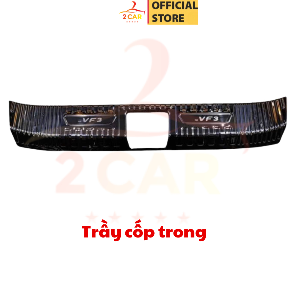 Ốp bậc cửa, nẹp bước chân, chống trầy cốp trong ngoài xe Vinfast VF3 vân Titan _2CAR