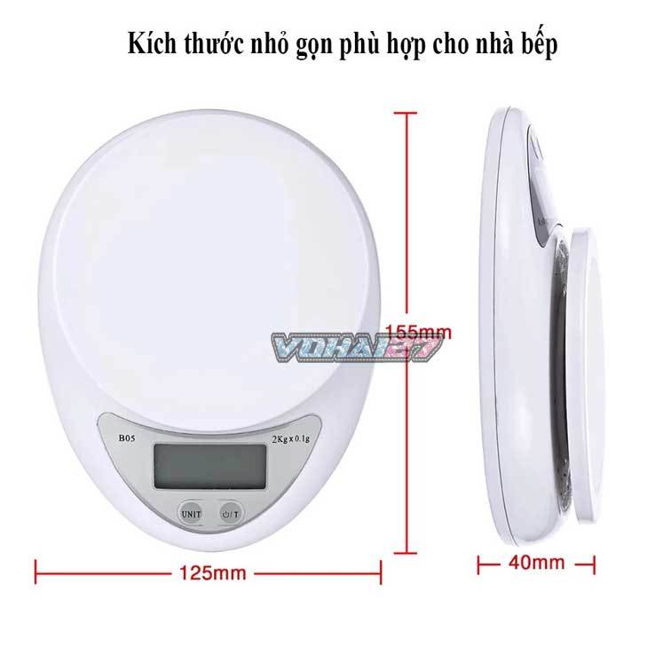 Cân Điện Tử Nhà Bếp 5kg, Cân Tiểu Ly làm bánh Chia Thực Phẩm Electronic Kitchen Scale B05