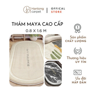 [H] Thảm decor phòng ngủ MAYA  sợi lông ngắn không bị xù lông, chống trượt tốt, tông màu hiện đại