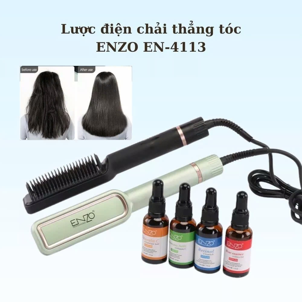 Ảnh Lược điện ENZO 4113 duỗi tóc thẳng ion âm bảo vệ tóc suôn mượt-tạo kiểu chuyên nghiệp BH 5 NĂM 2