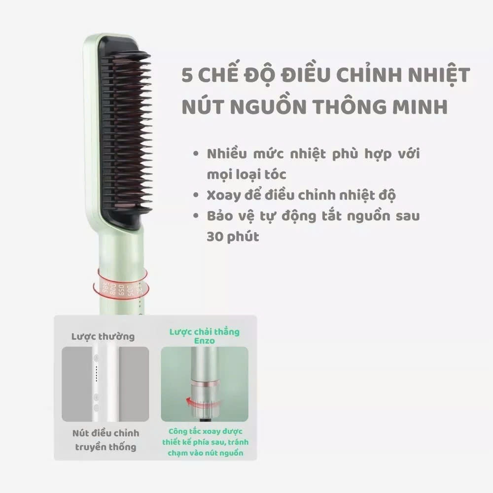 Ảnh Lược điện ENZO 4113 duỗi tóc thẳng ion âm bảo vệ tóc suôn mượt-tạo kiểu chuyên nghiệp BH 5 NĂM 4