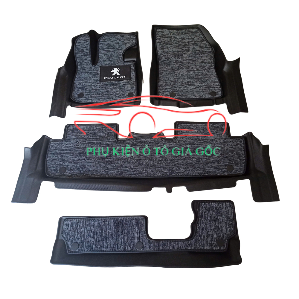 Thảm Khuôn Đúc Tràn Viền Sàn NHỰA 5D Xe PEUGEOT 5008 chuẩn form , Chất liệu nhựa TPE 1 bộ 3 tấm, dễ dàng tháp lắp -3HÀNG