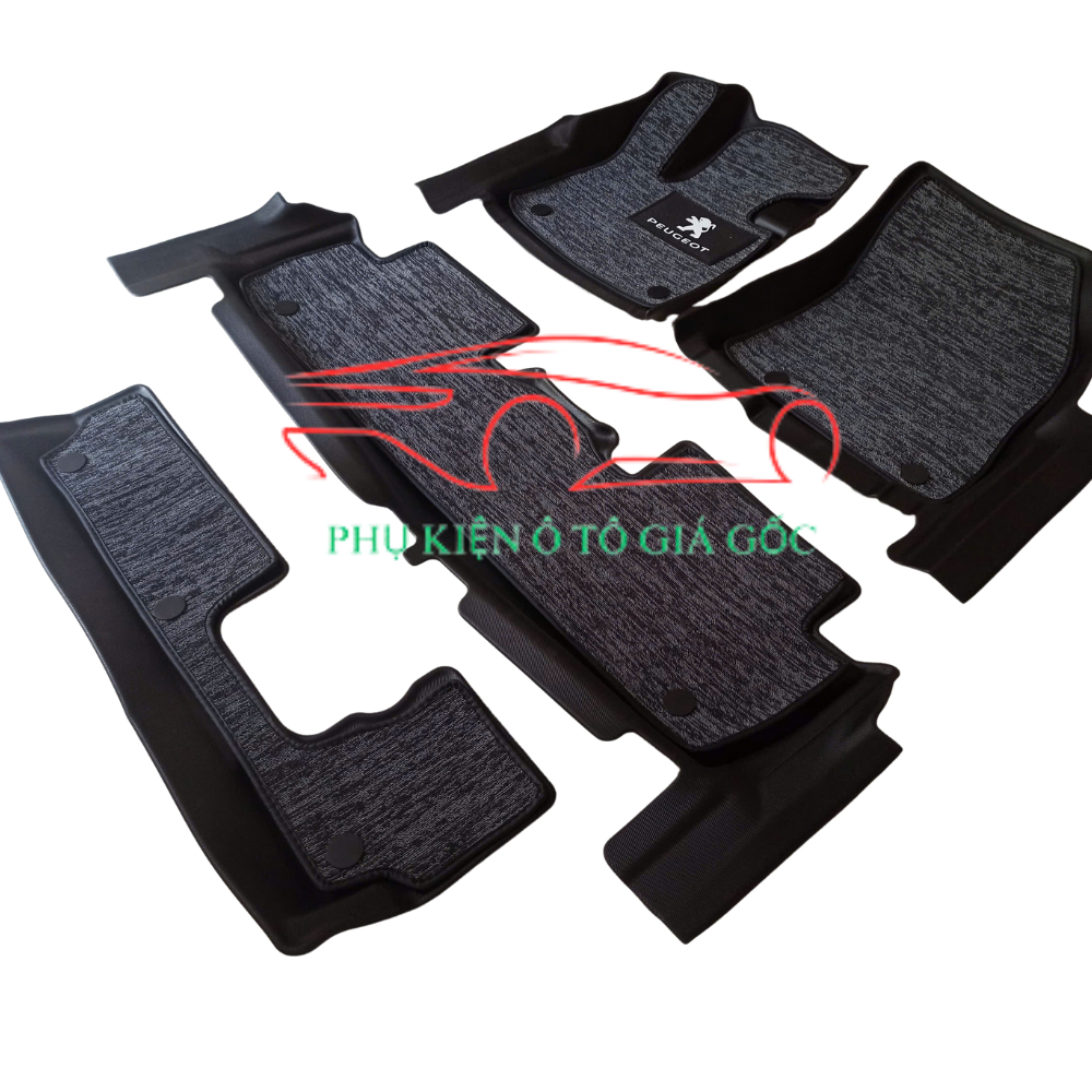 Thảm Khuôn Đúc Tràn Viền Sàn NHỰA 5D Xe PEUGEOT 5008 chuẩn form , Chất liệu nhựa TPE 1 bộ 3 tấm, dễ dàng tháp lắp -3HÀNG
