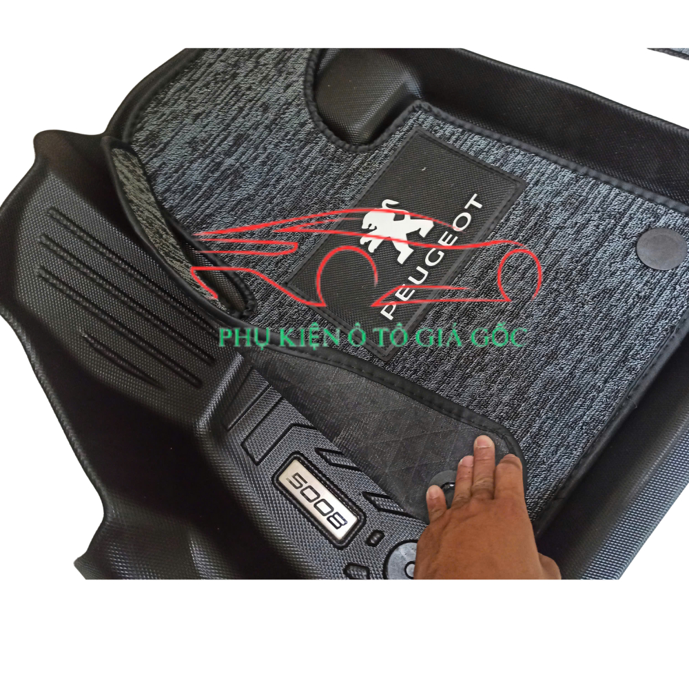 Thảm Khuôn Đúc Tràn Viền Sàn NHỰA 5D Xe PEUGEOT 5008 chuẩn form , Chất liệu nhựa TPE 1 bộ 3 tấm, dễ dàng tháp lắp -3HÀNG